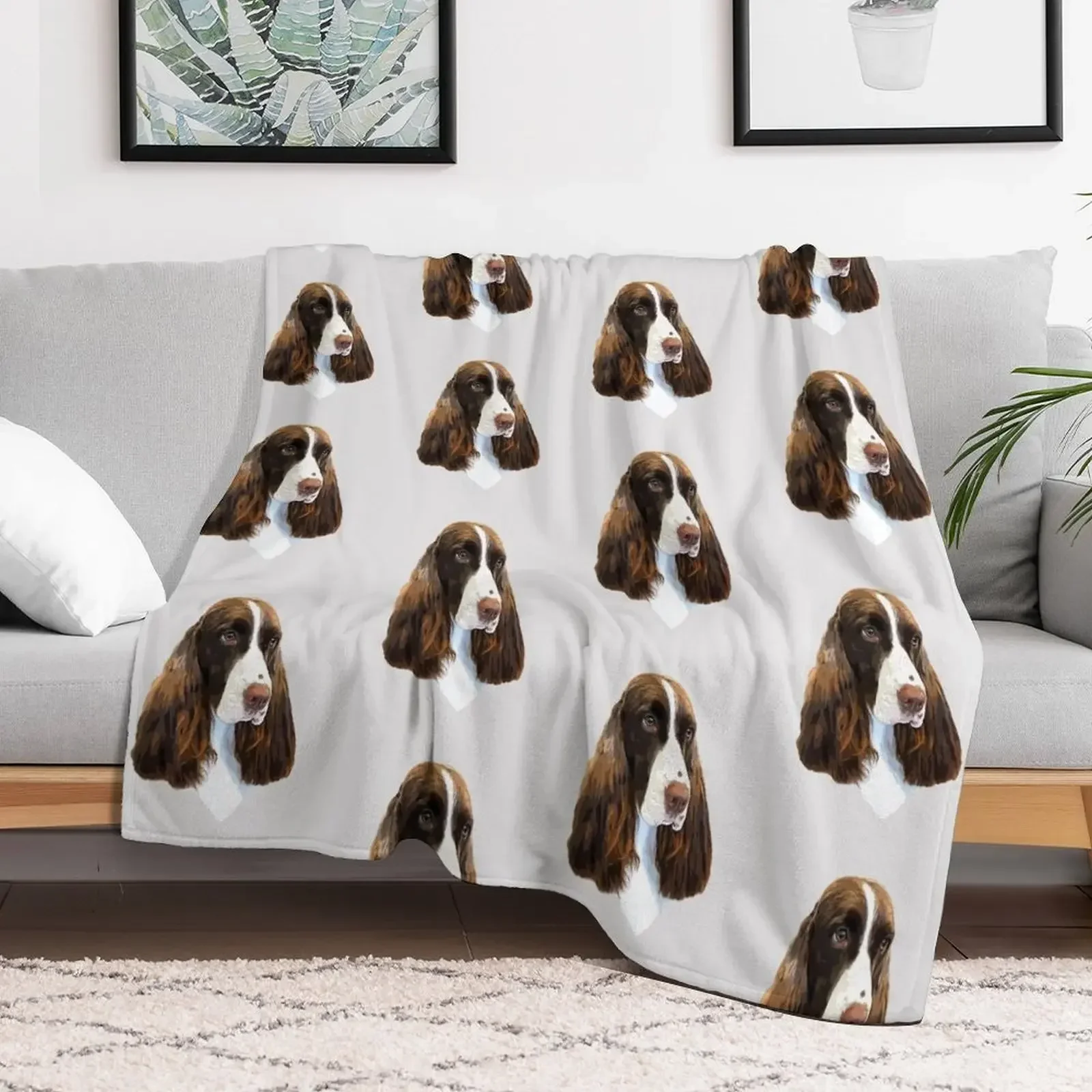 

Springer Spaniel Liver and White Throw Blanket Blankets For Sofas Soft Beds Polar Blankets