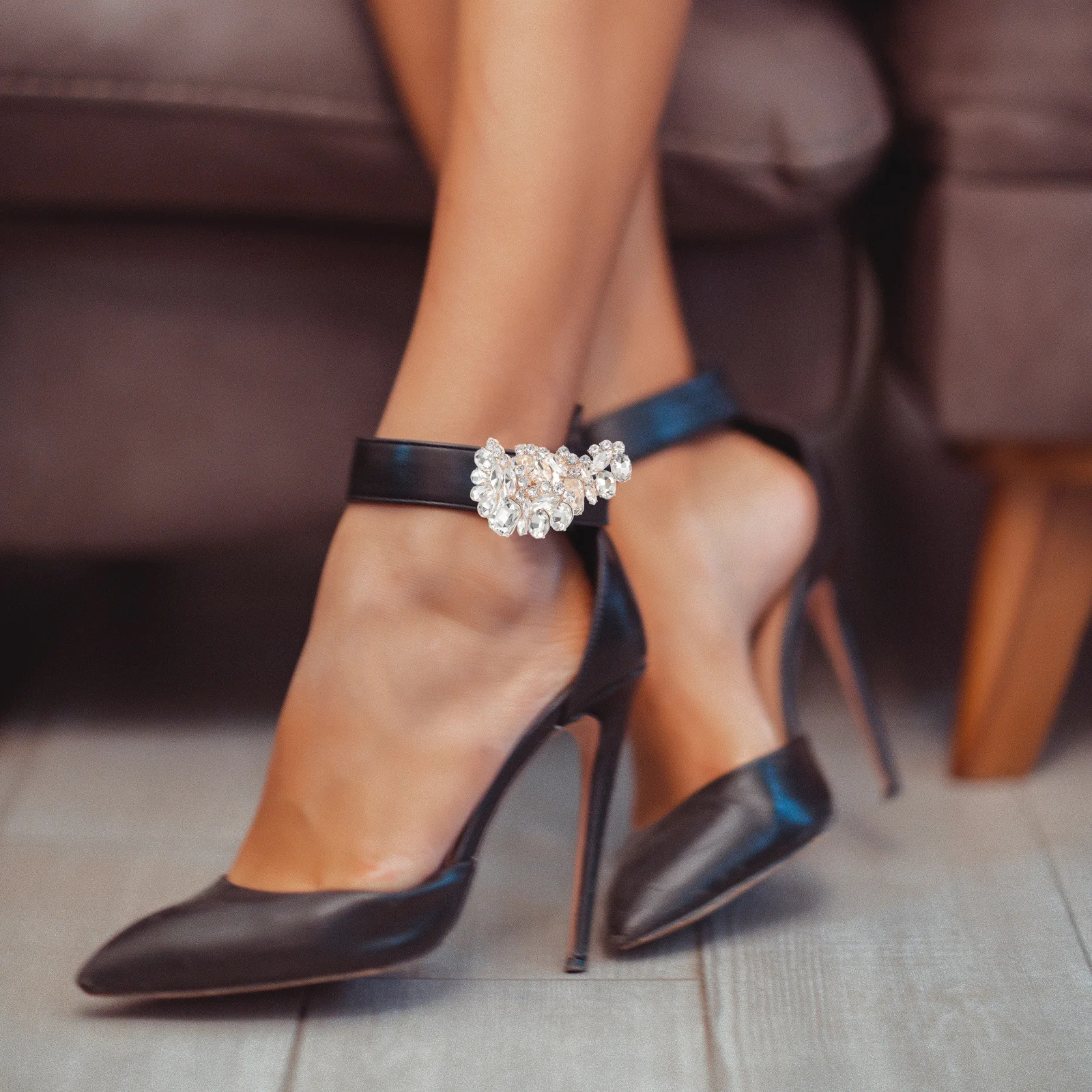 

2Pcs Detachable Shoe Buckle Clips Elegant Rhinestone Flower Decoration for Weddings Parties Bridal Heels Accessories