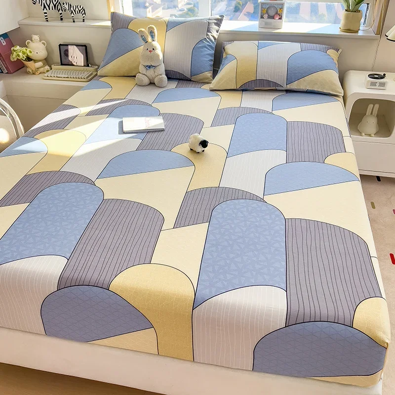100%Cotton Bed Sheet Geometric Style Mattress Cover Single/Queen/King Pure Cotton Bed Shees Set High Quality sabanas King Size