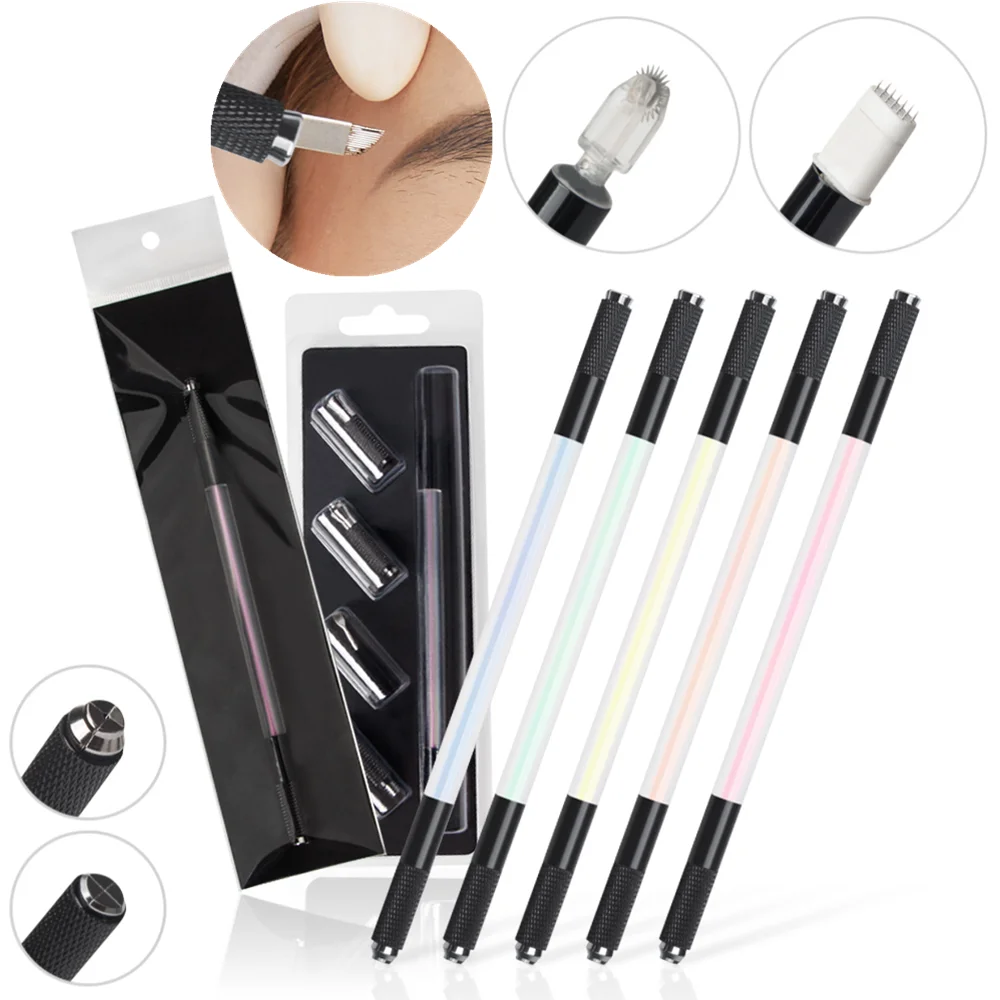 1 stücke manuelle Tattoo Stift Microb lading Permanent Make-up Nebel Augenbrauen Eyeliner Lippen Stickerei Stift Körper Kunst Tattoo Pistolen Stift