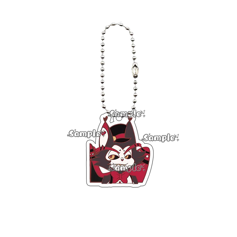 Cartoon Hazbin Hotel Charlie Alastor Angel Dust Husk Character Anime Keychain Pendant Accessory Backpack Charm Decoration Gifts view 3