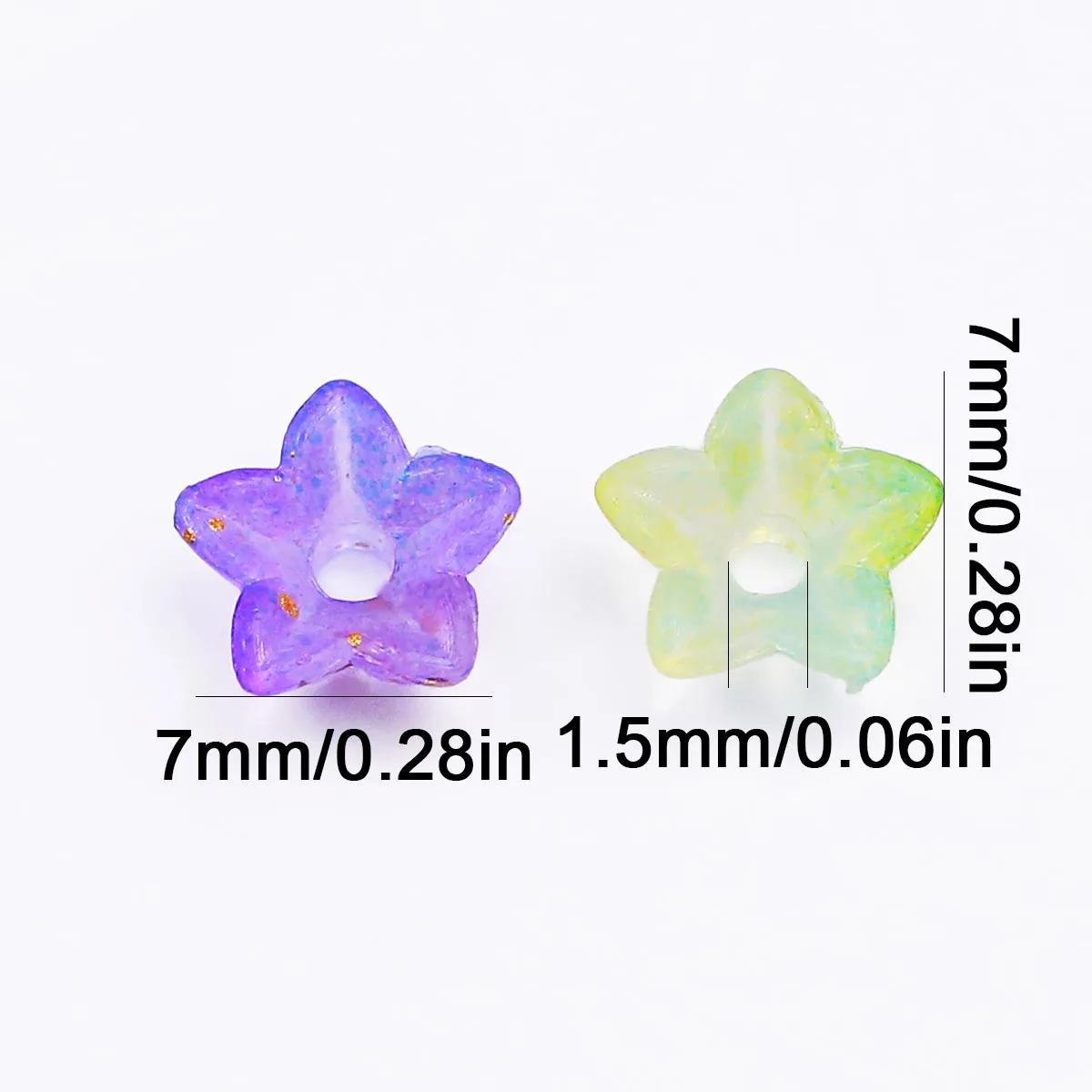 7mm 500-1500pcs Acrylic Small Flower Shaped Jelly Beads Assorted Colors