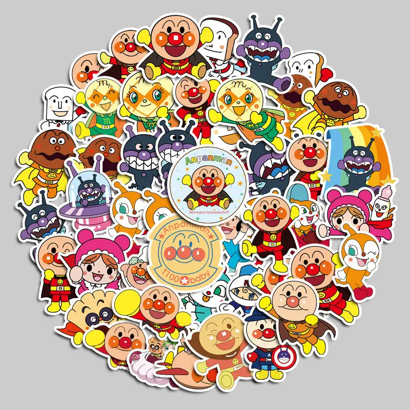 Anime Cartoon Anpanman Dokin-Chan Cute Stickers Diy Decoration Kawaii Baikinman Creative Peripheral Children\'s Holiday Gifts