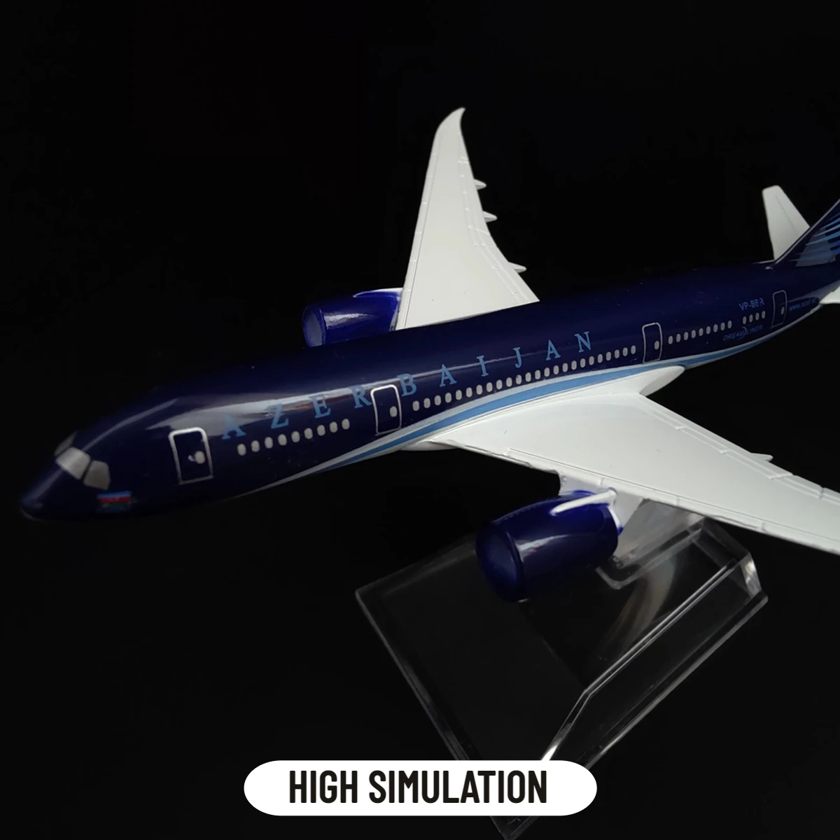 Scale 1:400 Metal Aviation Replica, AZERBAIJAN B787 Airplane Diecast Aircraft Model Miniature, Kids Room Decor Gift Toys for Boy