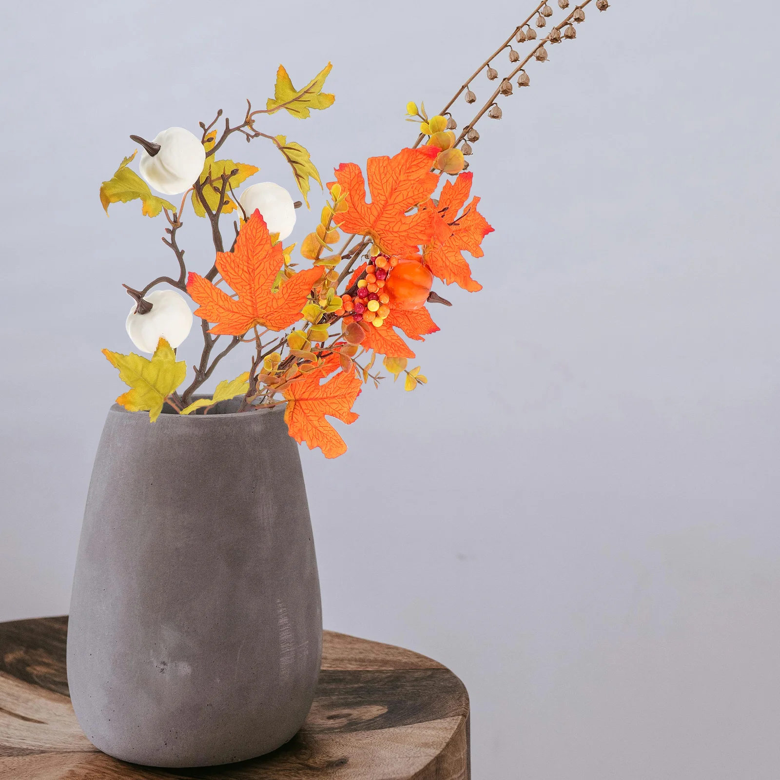 

2 Pcs Pumpkin Decoration Decorations Maple Leaf Stem Fall Arrangement Garland Berry