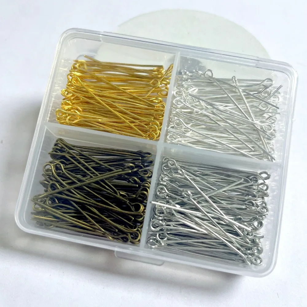 400pcs Mixed Color 30mm Iron Nine Shape Pins Box Set for Jewelry Making DIY
