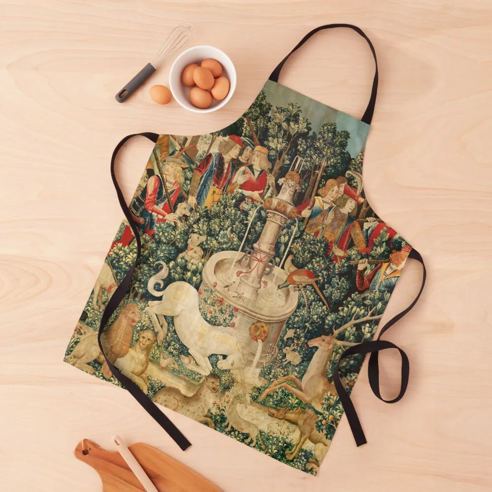 

UNICORN IS FOUND / Fountain,Other Animals,Green Floral Apron