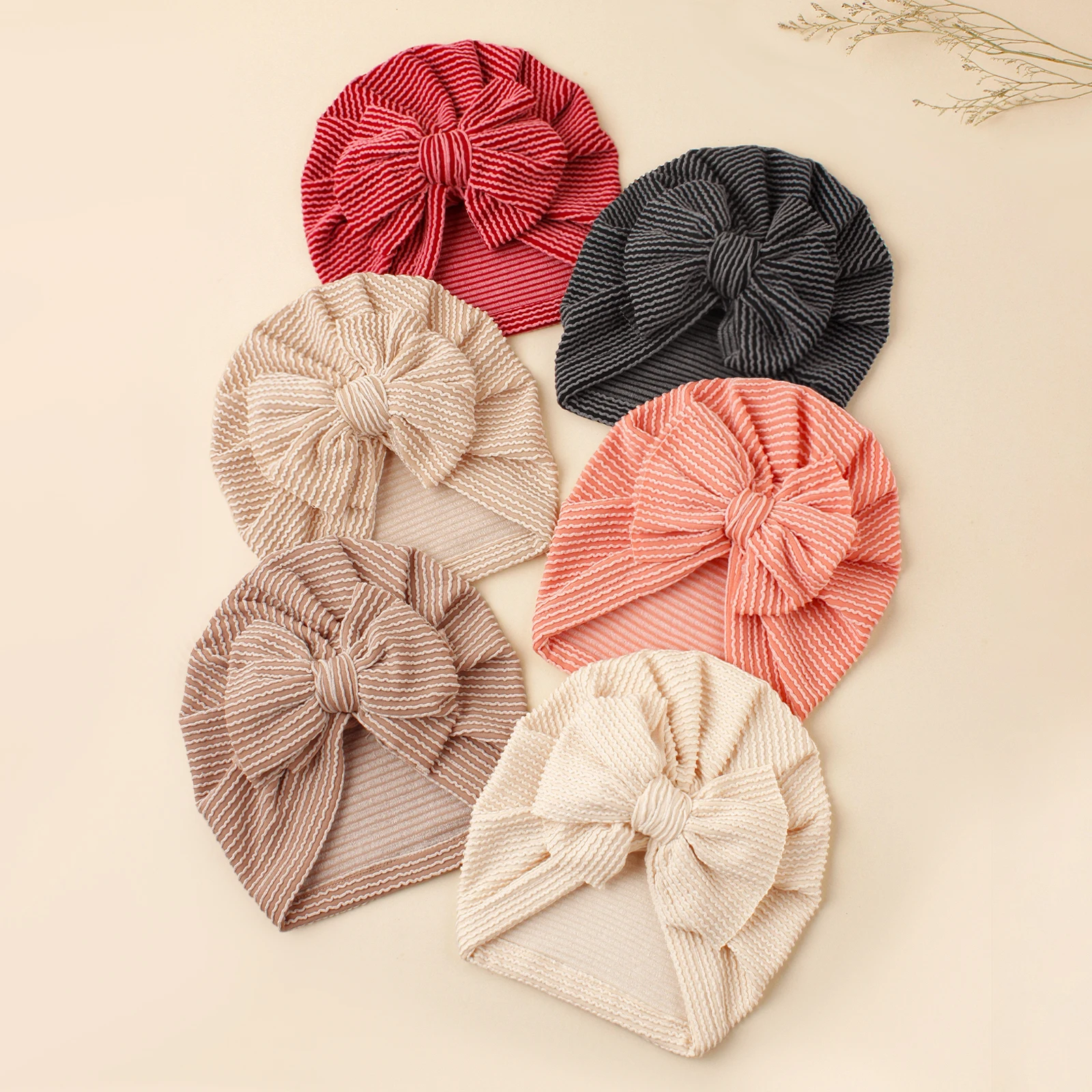 

Cute Baby Girls Turban Ribbed Bowknot Caps Infant Beanie Caps Cotton Newborn Rib Bow Headband Kids Head Wraps Toddler Headwear