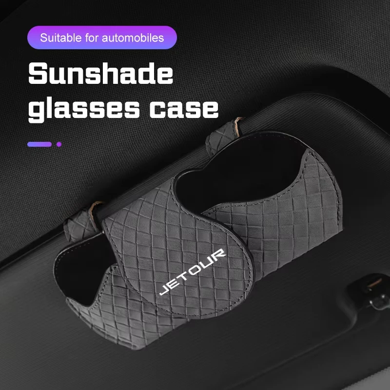 Car Visor Glasses Case Magnetic Leather Sunglasses Holder For Chery Jetour X70 X70SM X90 X95 Dashing i-DM T2 T3