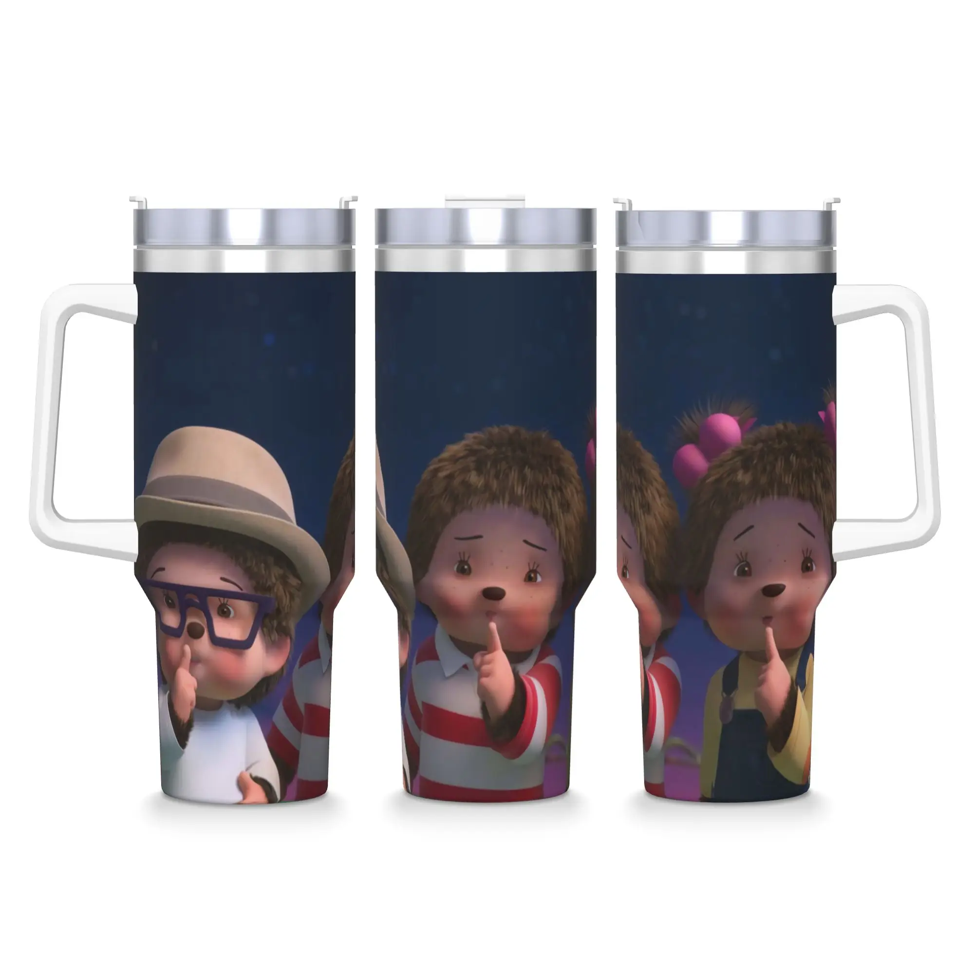 

Monchhichis Cute Monkey Stainless Steel Tumbler Beach Car Mugs Large Capacity Thermal Mug Portable Cold and Hot Milk Tea Bottle