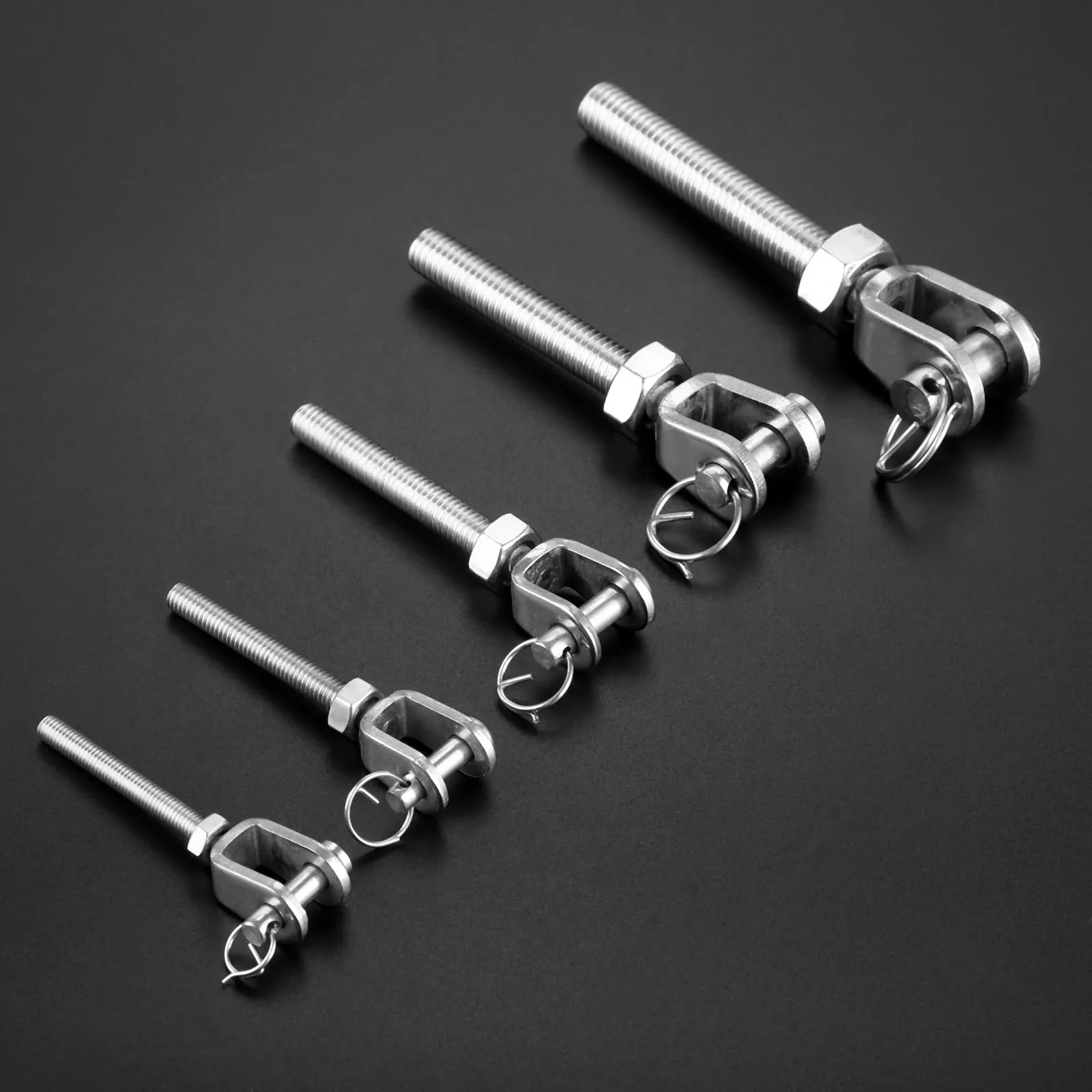 Marine Stainless Steel Jaw Open Bolt Nut Turnbuckle Rigging Screw Rowing Boats Rope Cable Length Tension Adjust M5 M6 M8 M10 M12