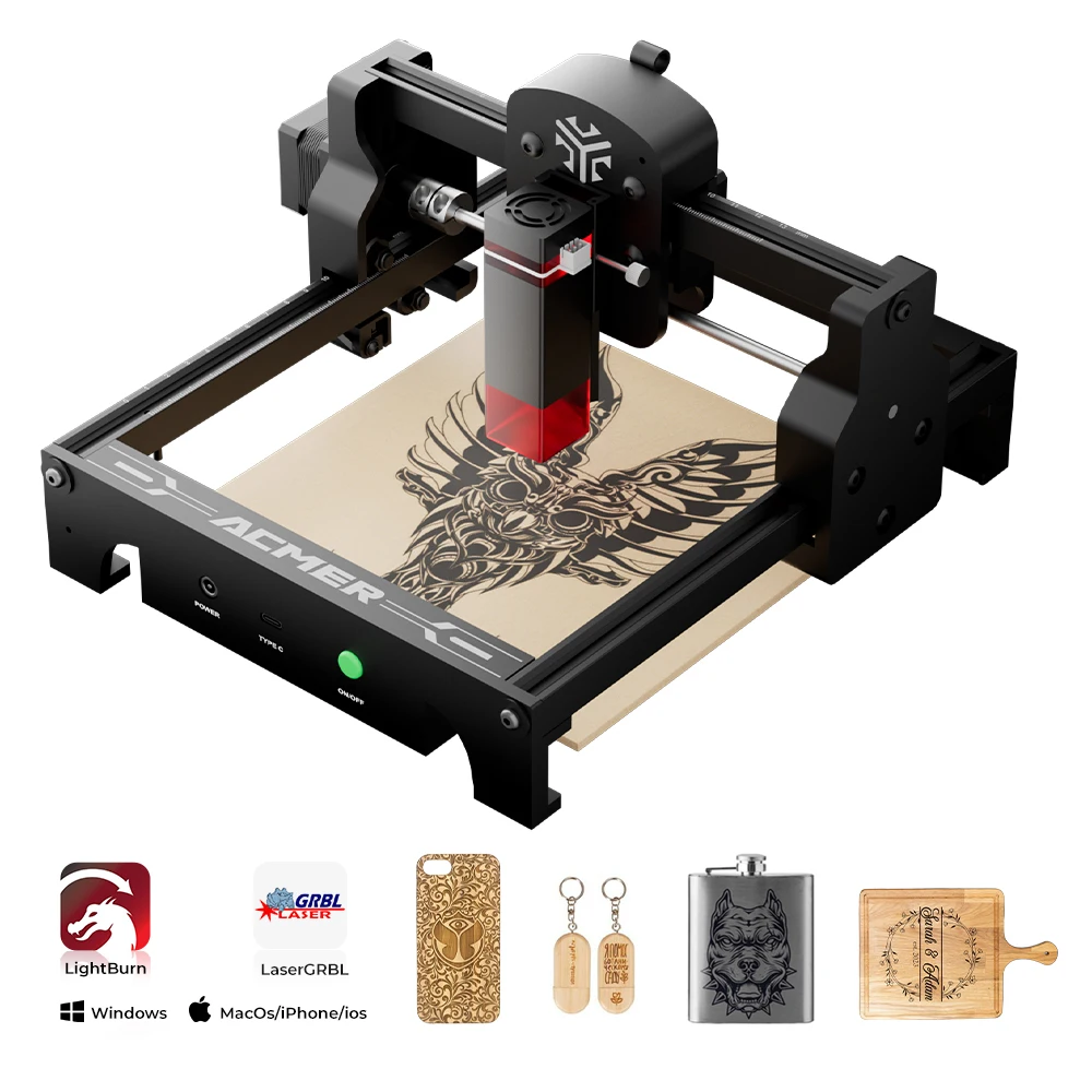 

ACMER S1 5.5W Mini Laser Engraving and Cutting Machine Blue Diode for CNC Laser Engraving and Cutting Wood Processing Tools