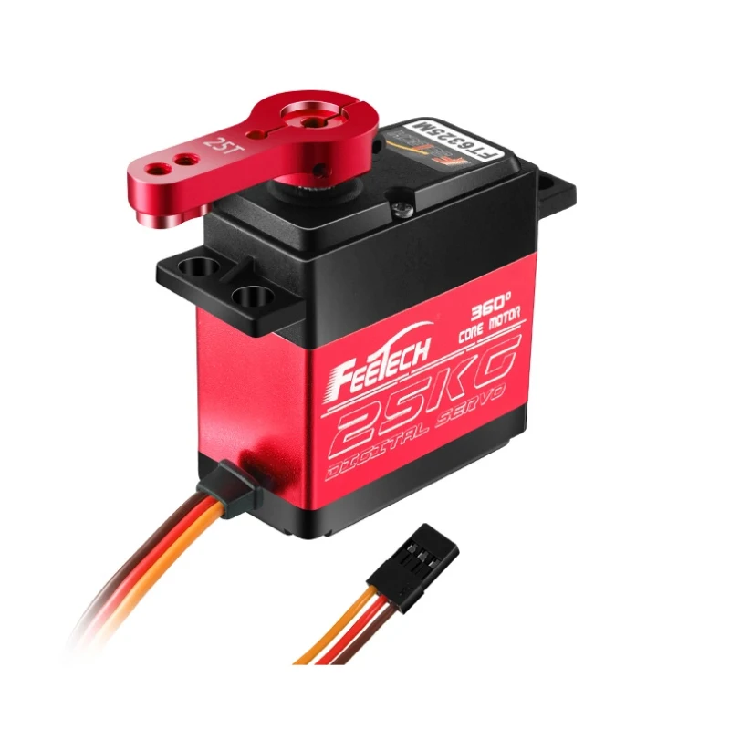 Steel Gear 25kg.cm FT6325M Waterproof Digital Servo for RC Model Car Boat 0-360Degree Standard Metal Case Feetech Car Boat