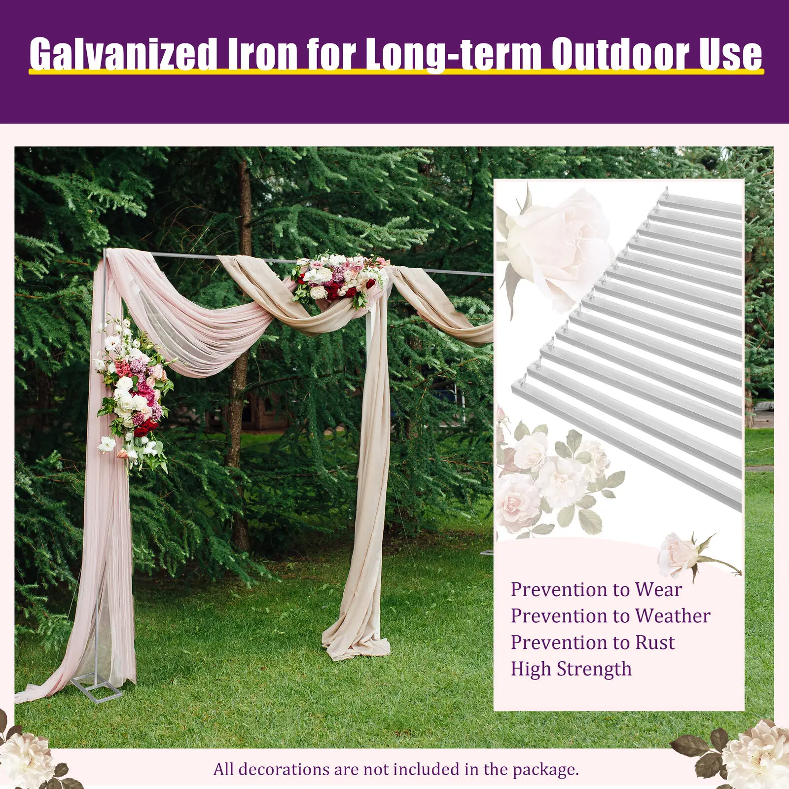 Heavy Duty 6M x 3M Telescopic Wedding Backdrop Stand Pipe and Drape System Square Iron Balloon Arch Stand for Ceremony