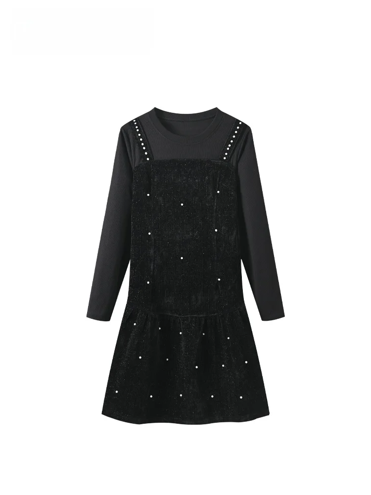 

CaraCLUB Faionable plus Size Long Sve Dr Women's Early Spring New Sle Ele Anti-Aging Sli Skirt