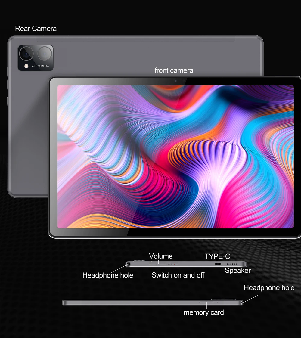 New Arrivals 10.36 Inch Tablet Pc 8GB RAM 256GB ROM Android 13 Ten Core Dual 4G LTE Internet Dual WiFi HD 2K Screen 8000mAh