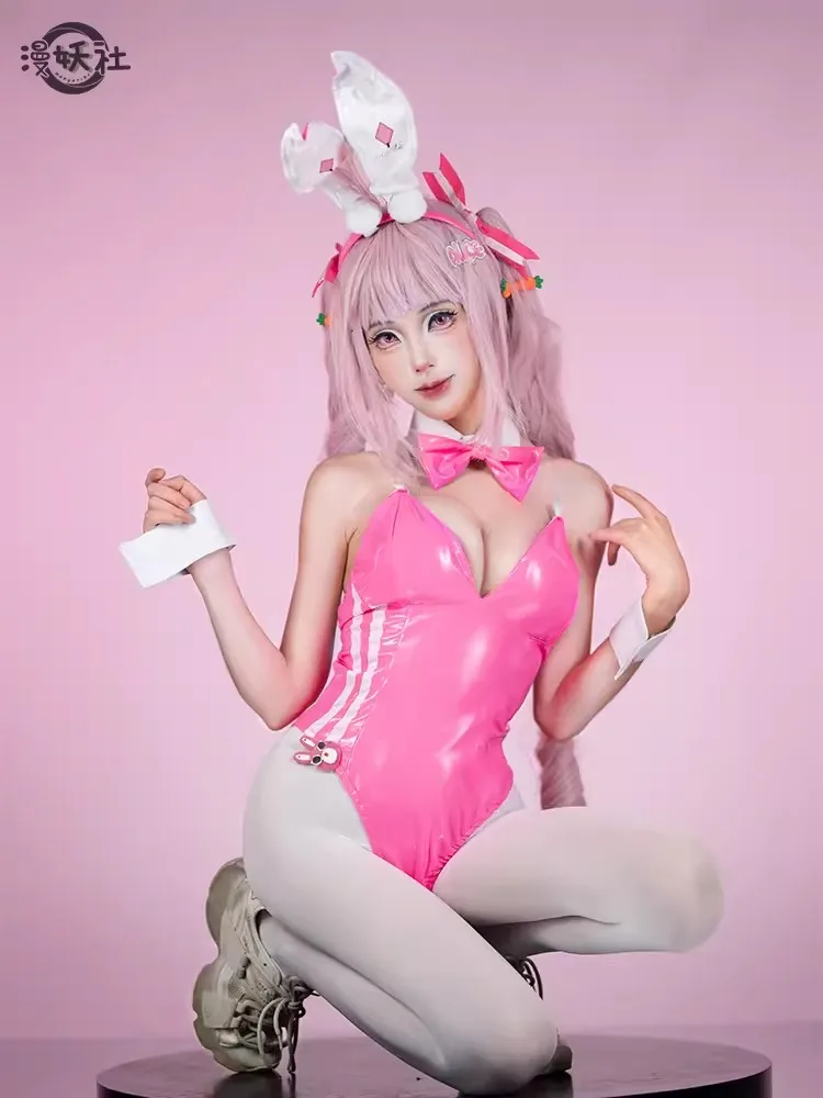 Anime Alice Bunny Meisje Kostuum Nikke Godin Van De Overwinning Vrouwen Sexy Soda Cosplay Bunny Pak Met Wortelen Accessoires