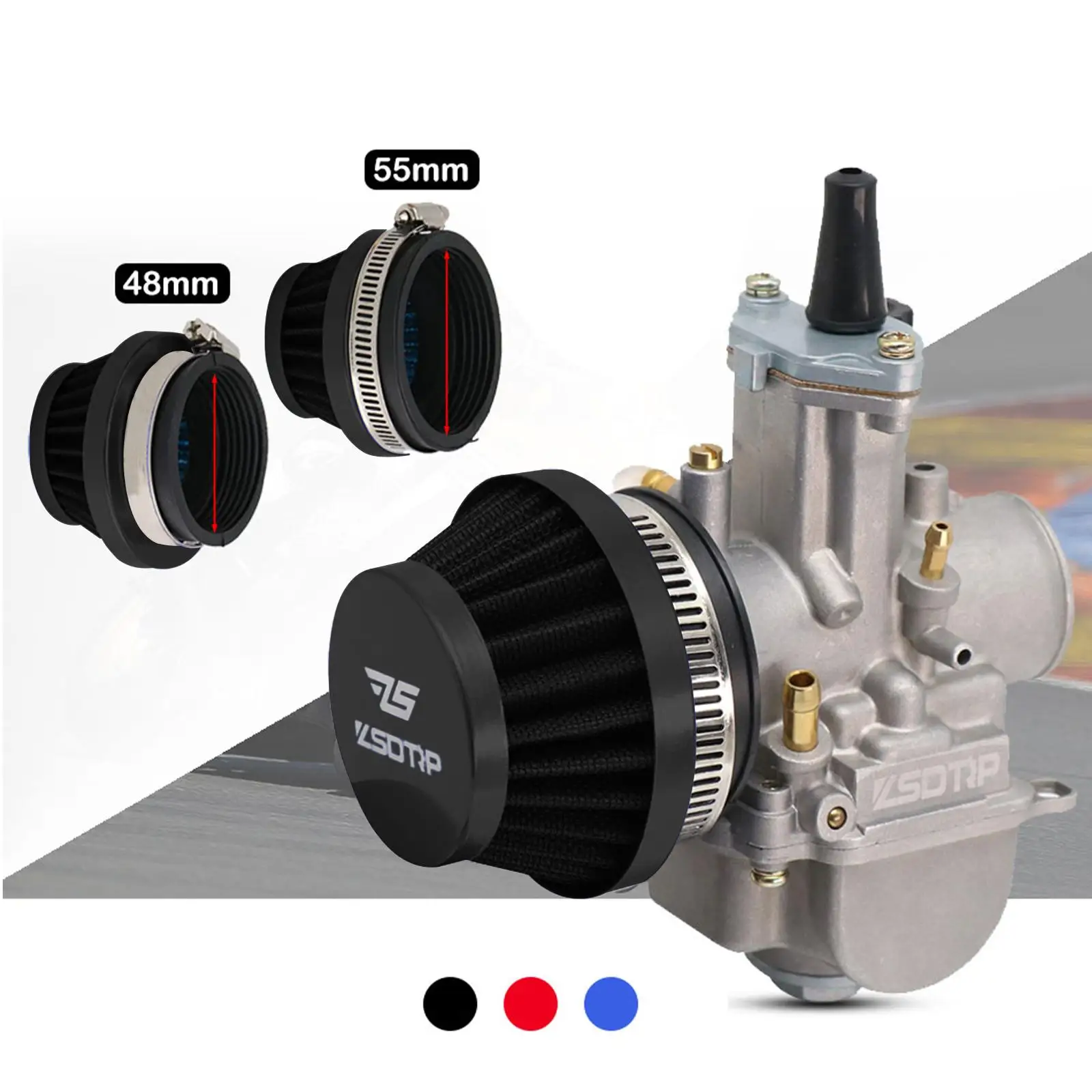 Motorcycle Air Filter 48mm / 55mm Car Styling High Performance Premium Intake Mushroom Head Cleaner Fit for Dirt Bike ATV