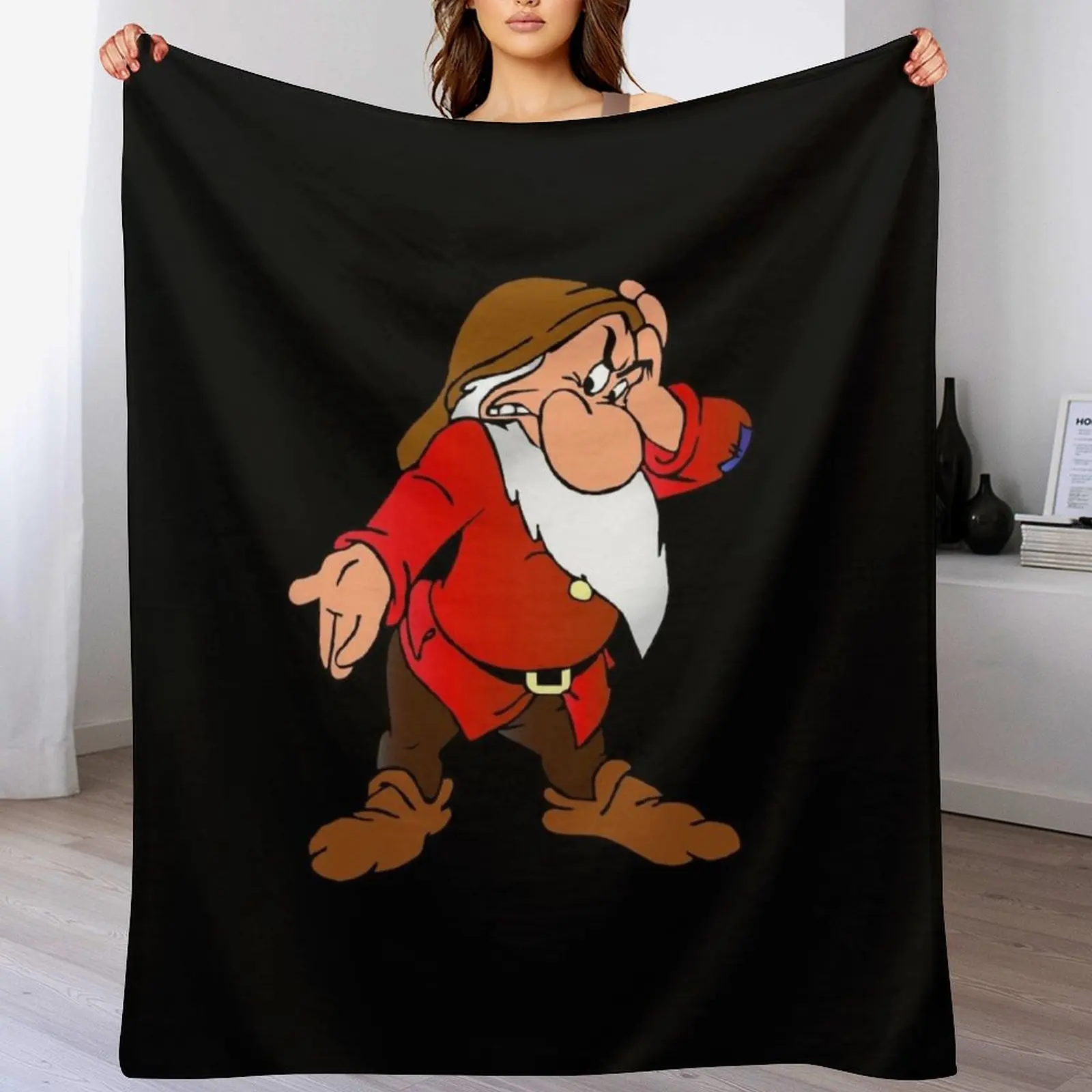 Grumpy dwarf Throw Blanket Blankets For Bed Softest Hairy Blankets