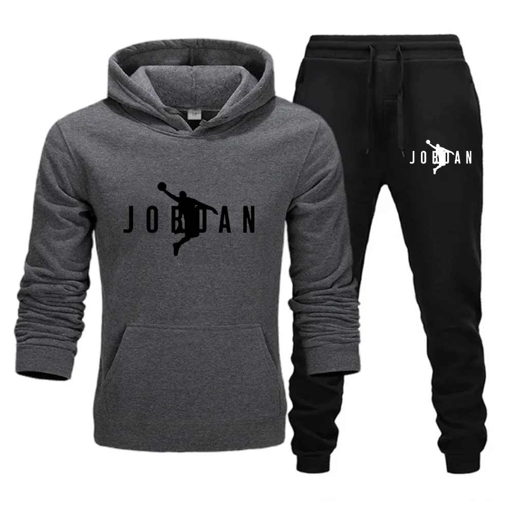 Fashion Autumn Men\'s High Quality Sportswear Hoodie + Pants Suit male Casual Sweatshirt Set