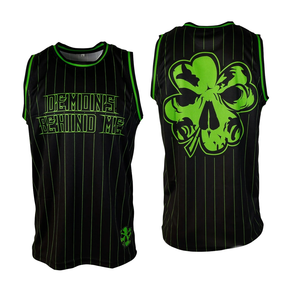 

Баскетбольная майка Street Motorcycle Demon Behind Me Lucky Clover для взрослых и детей, спортивная, летняя, быстросохнущая, мягкая, легкая