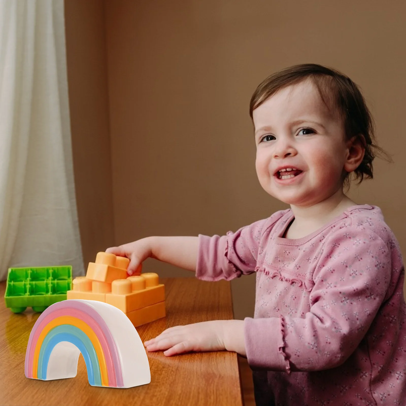 Creatieve Regenboog Spaarpot Keramische Geld Opbergdoos voor Kinderen Desktop Decoratie Schattige Kinderen Spaarpot Muntcontainer