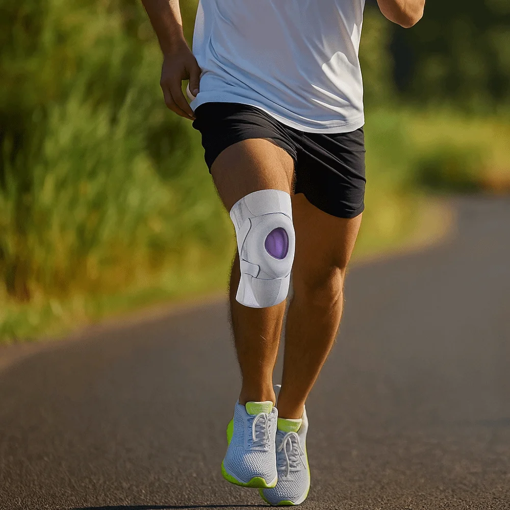 

Decompressive Adjustable Kneepad Non-slip Breathable Knee Brace Silicone Protection with Support Strip Patella Protector Gym