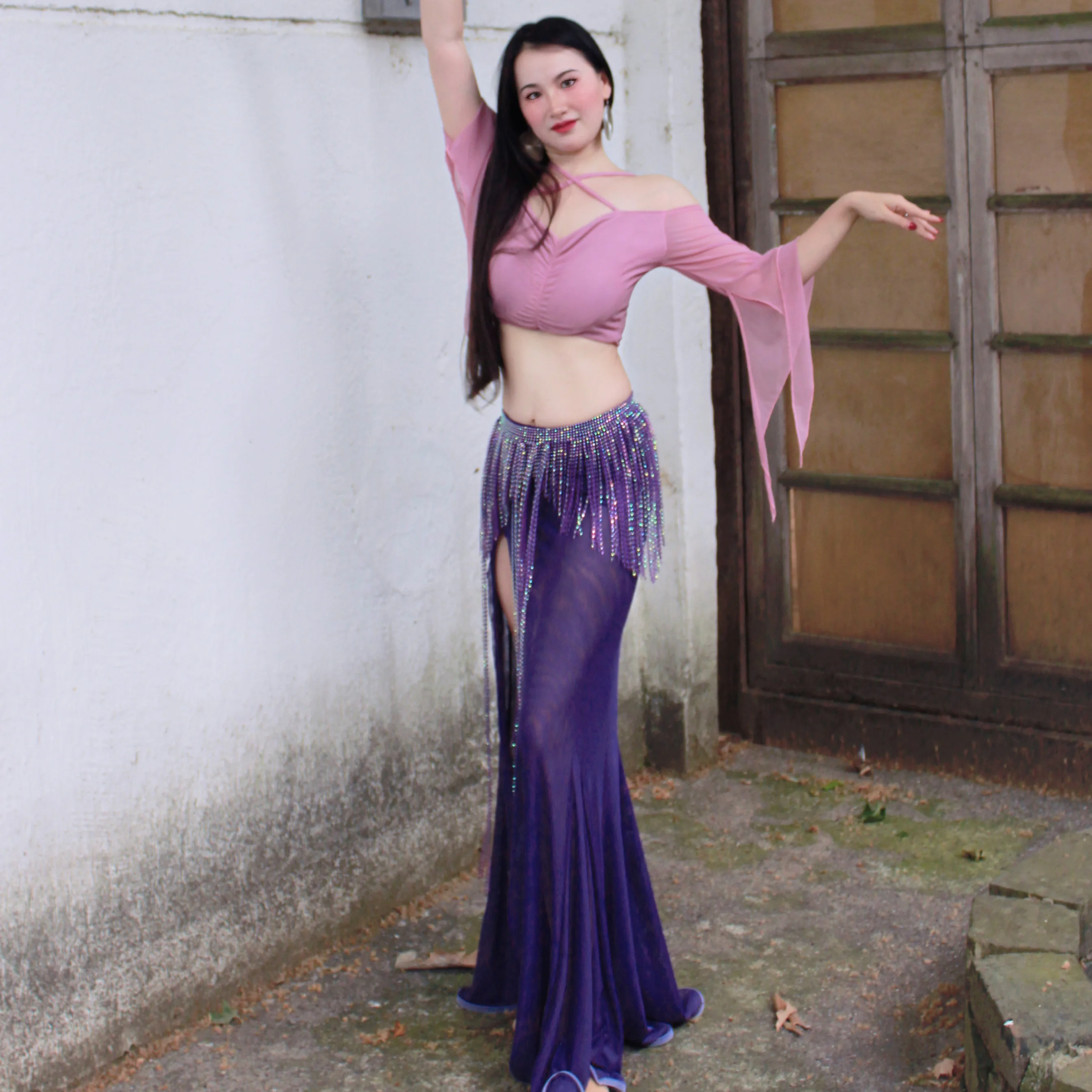 buikdansvoorstelling kostuum voor vrouwen sexy en afslanken temperament set volwassen oosterse dans professionele oefenkleding