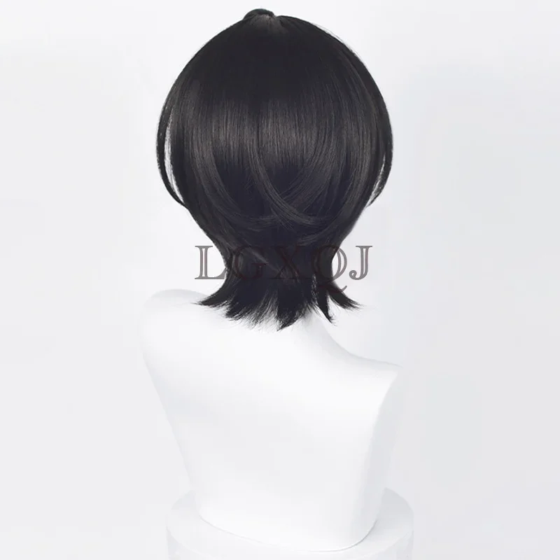 Sakuma Ritsu Cosplay Wig Game Ensemble Stars ES Sakuma Ritsu 30cm Black Hair Heat Resistant Party Wigs In stock + Free Wig Cap