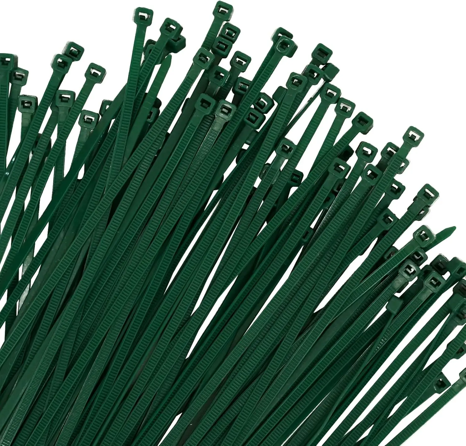 100PCS 20CM Green Nylon Zip Ties Heavy Duty Self Locking Cable Ties, 40lbs Strength, Multi-Purpose Wire Management