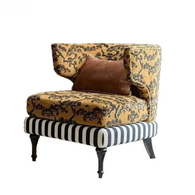 Solid Wood Living Room Vintage Sofa Chair Bedroom Living Room Single Chair Leisure Chair