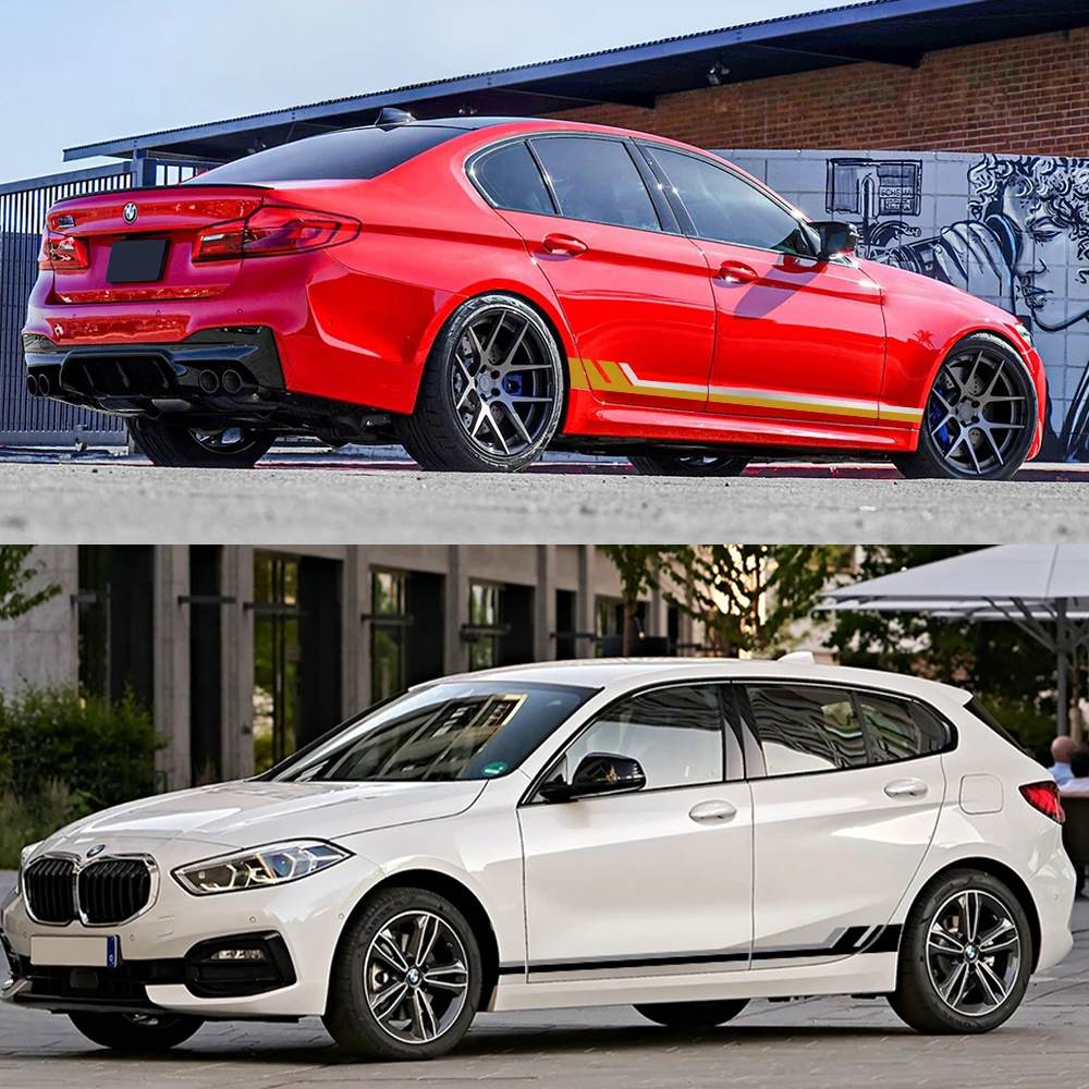 

2PCS Car Side Body Stickers For BMW 1 Series E82 E87 E88 F20 F21 F70 E81 F40 F52 Exterior Vinyl Decals Decor Vehicle Accessories