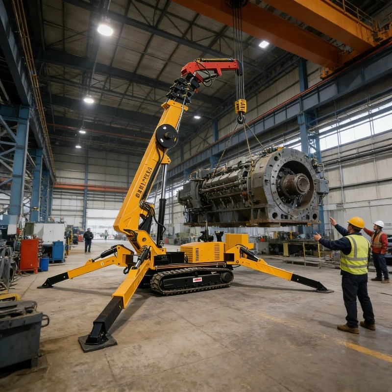 Mini Hoisting Spider Crane YuGong Portable 360° Rotation Electric/Diesel Type
