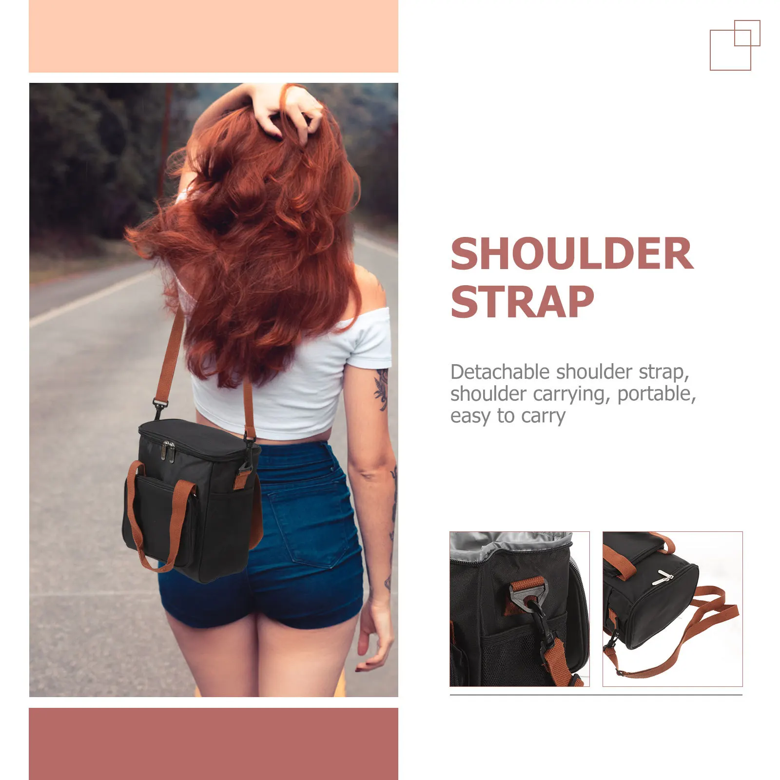 

Insulated Bento Bag Portable Lunch Cooler Bag Black Simple Thermal Food Carrier For Work School Travel Men Women