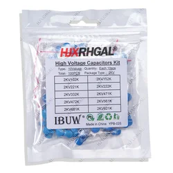 100PCS/lot 2KV high voltage ceramic capacitor Assortment Kit 2KV 102K 221K 332K 471K 472K 561K 681K 821K Ceramic Capacitors set