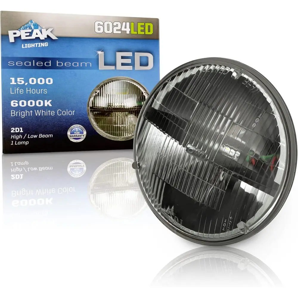 Faro LED H6024 da 6000 K, 6000 lumen, con tecnologia a fascio sigillato