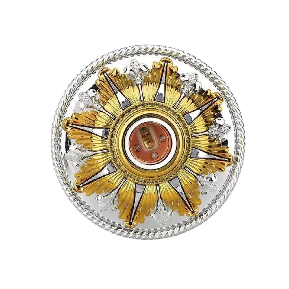 Golden Base E27 Lamp Socket Round Screw Fixed Base Bulb Holder Colored Holder Durable Lamp Repair Supply Ceiling Hanging