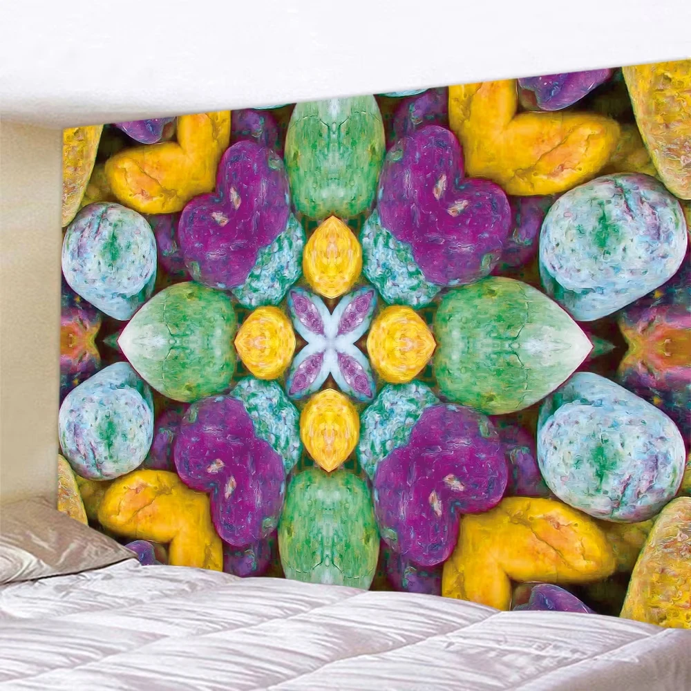 VIKAMA Colourful Ore Texture Wall Decorative Tapestry Bedroom Living Room Backdrop Decoration Ins Style Home Decoration