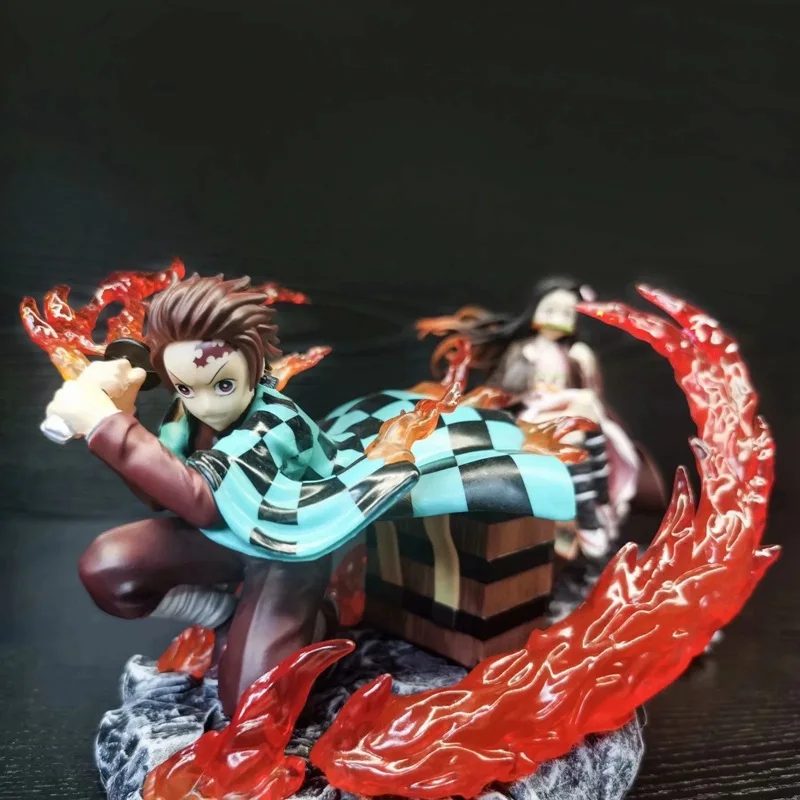 Demon Slayer Anime Figure Tanjirou Nezuko Model Doll Toys Action Figures room Ornament Statue Figurine Collection for kids Gifts