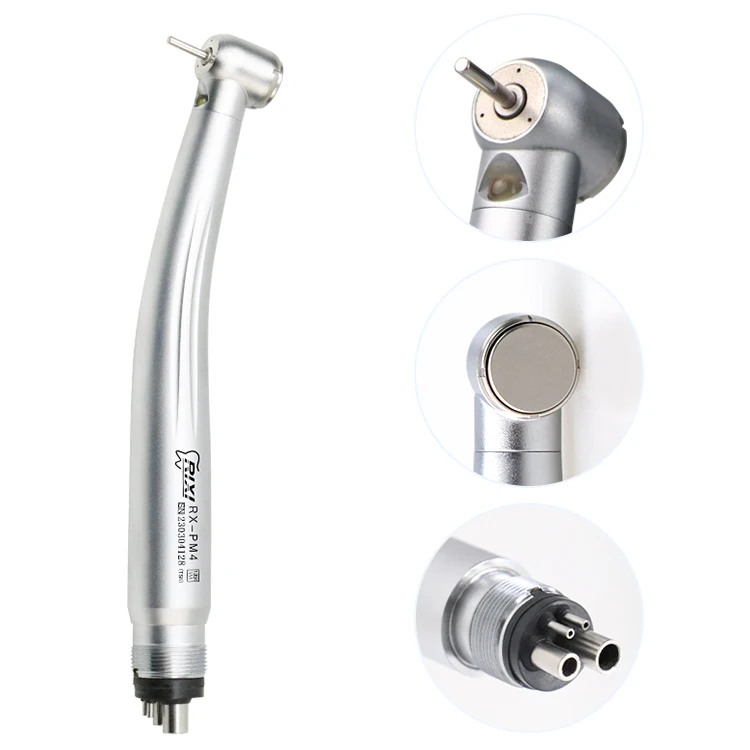 High speed de ntal handpiece with led de ntal standard push button three water spray de ntal hand pieces