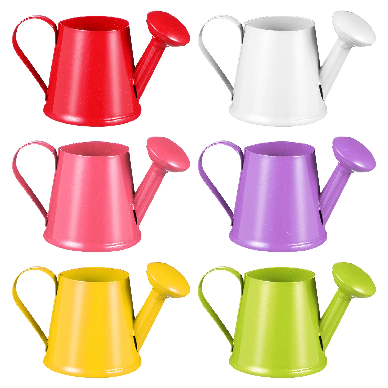 

6 Pcs Mini Watering Can Kettle Home Craft Iron Planter Kids Teaching Tool Photography Props Random Colors Desk Miniature Decor