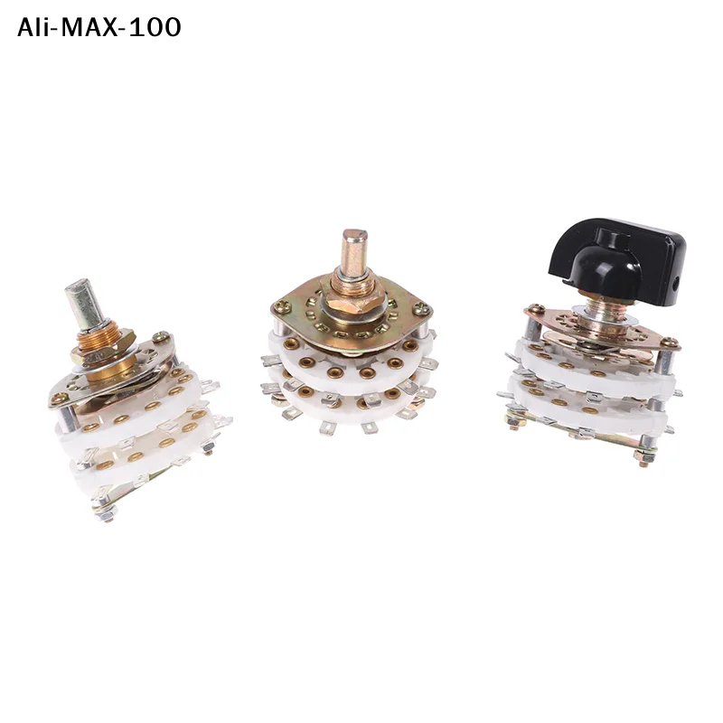 【AyS】2 Pole 6/7/8/9/10 Position 4 Pole 3/5 Position With Channel Rotary Switch Selector With Cap Channel Selector Rotary Switch