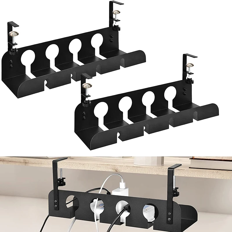 Metal Under Desk Cable Organizer Management Computer Wire Cable Winder Desktop Laptop PC Tidy Clips For Home Supplies