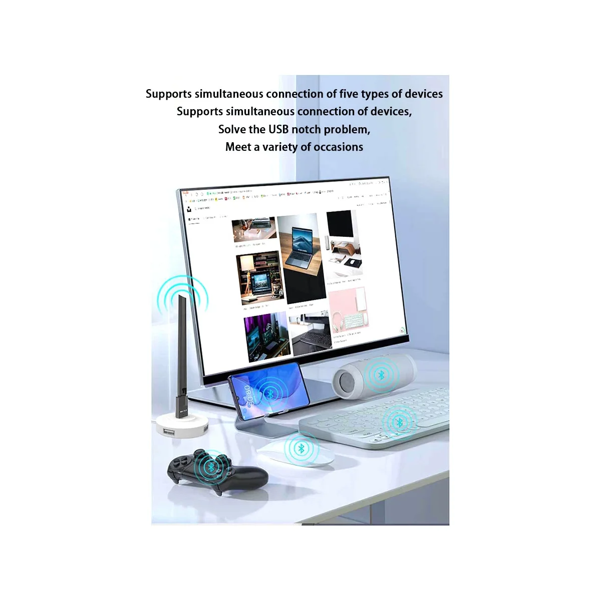 外部アンテナ付きUSBアダプター,Bluetooth 5.3送信機,オーディオレシーバー,4dbi,100m