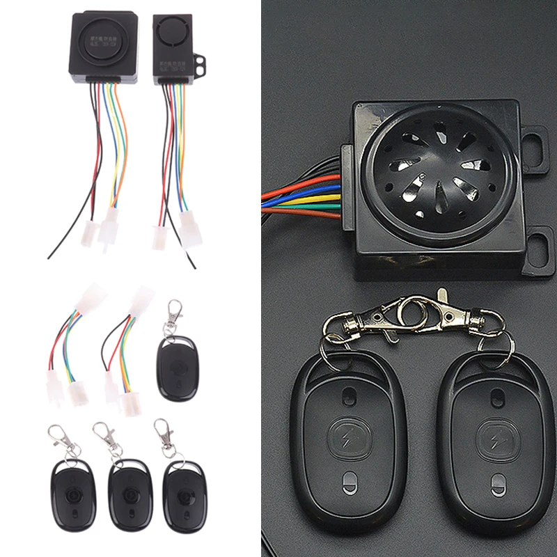48-72V Anti-Theft E-bike Alarm Scooter Security Dual Remote Control Detector Alarm Anti Lost Remote Control Detector Alarm