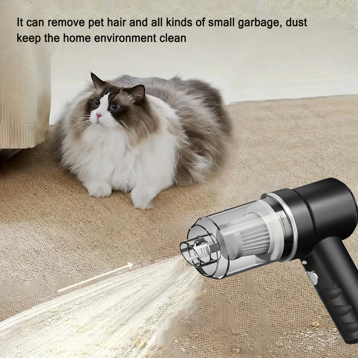 Electric Pet Hair Cleaner Household Vacuum Cleaner Handheld Vacuum Cordless Pet Hair Remover All-in-One Car Portable Vacuum - view 2