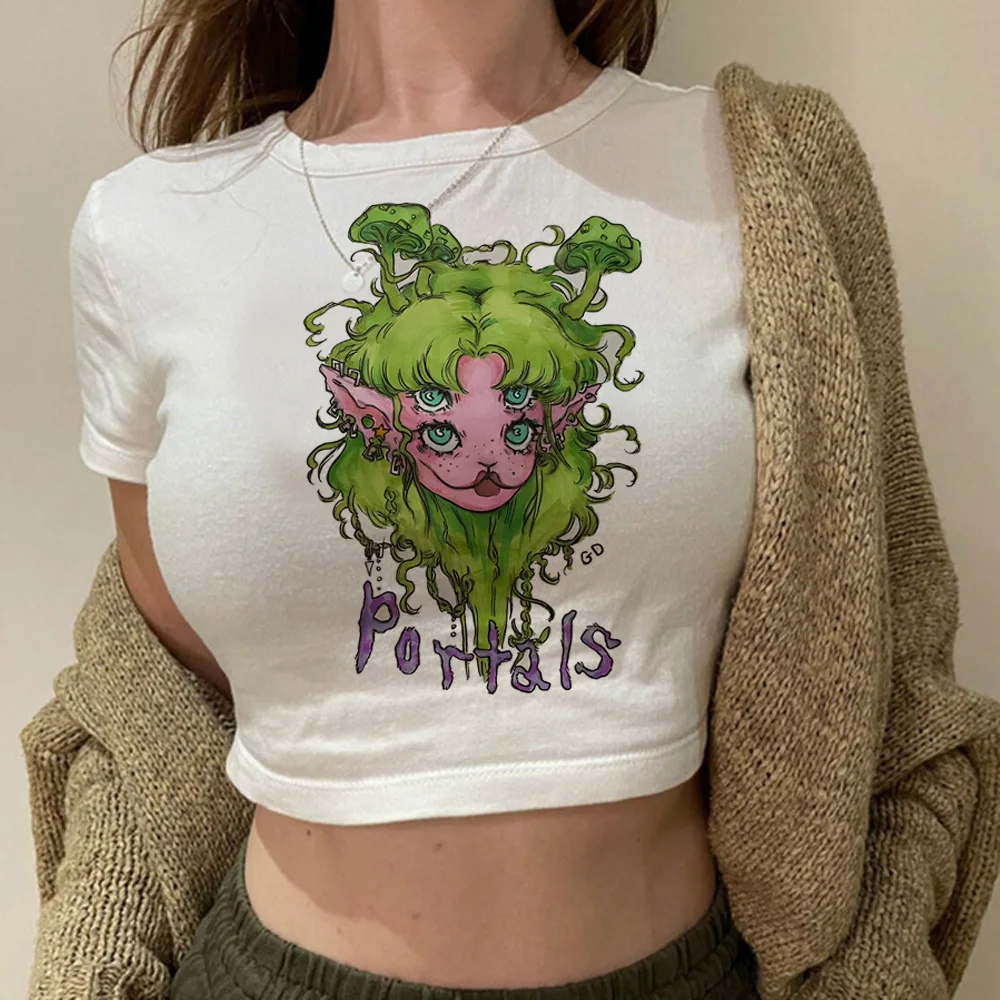 Melanie Martinez 90s fairy grunge  trashy crop top girl cyber y2k kawai graphic  Kawaii tee  t-shirts