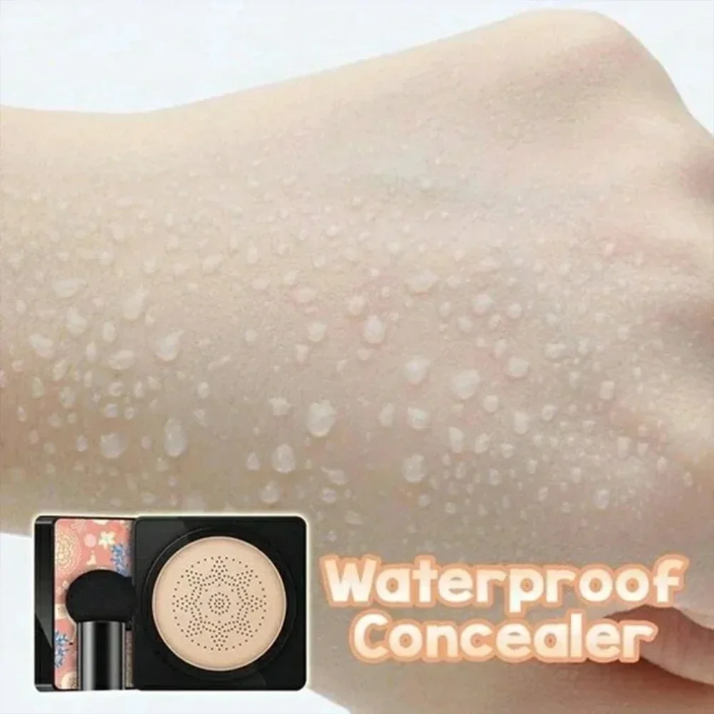 Air Cushion Base Foundation com cabeça de cogumelo, CC Cream, hidratante, hidratante, corretivo maquiagem, iluminar Skin Tone cosméticos