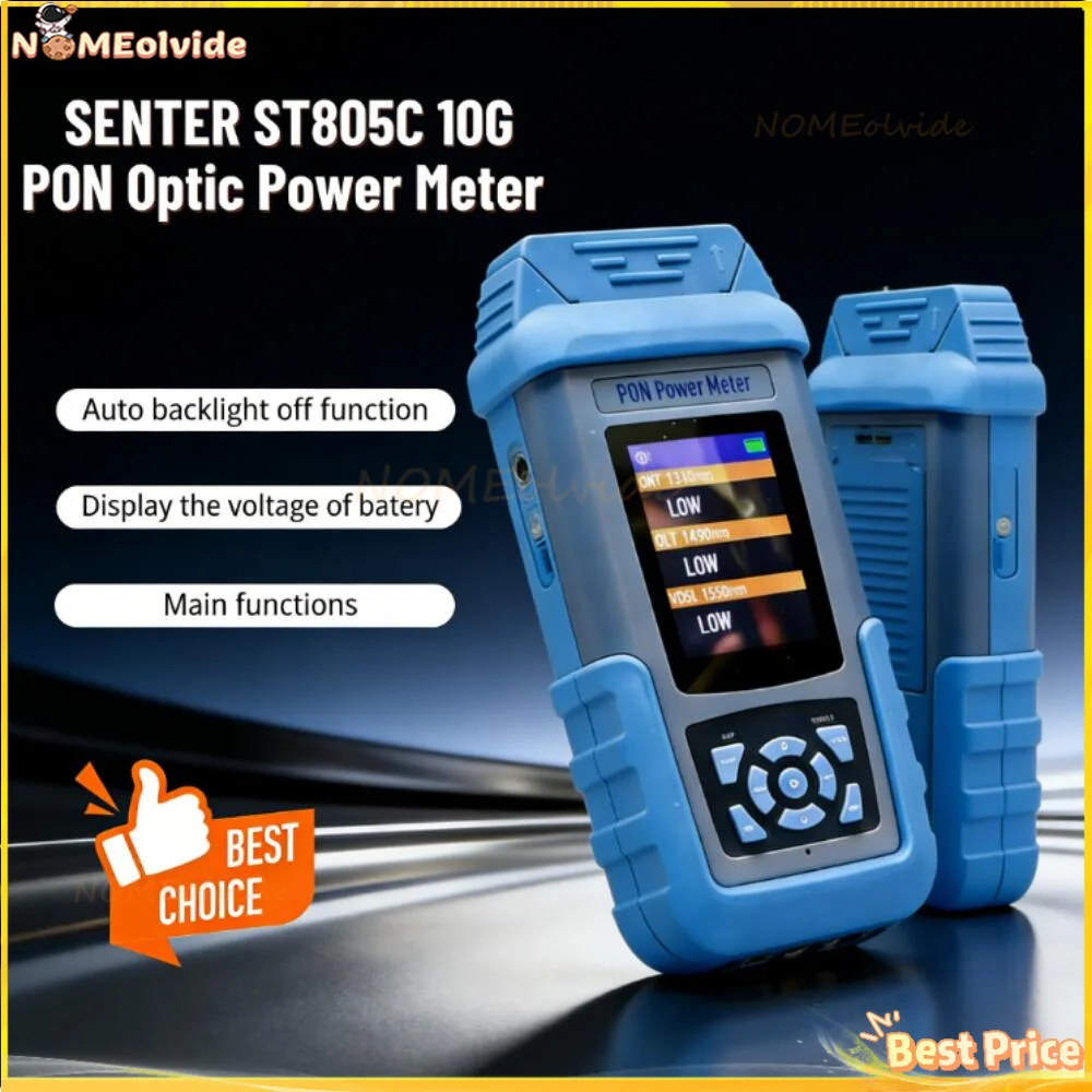 

Оптический измеритель мощности SENTER ST805C-X 10G PON с адаптерами SC/APC UPC для FTTH/Fttx, инструмент для тестирования оптоволокна 1310/1490/1550 нм