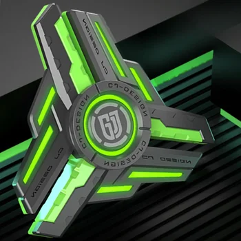 Fidget Spinner luminoso de Metal EDC, juguete para aliviar el estrés, punta giratoria de mano, aleación brillante, atención y concentración para niños